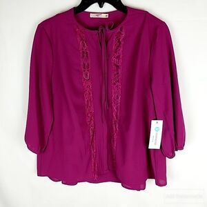 Hazel for Stitch Fix hot pink button front blouse